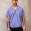 Nador Open Collared Shirt - Blue -Cheap Clothing Store 2231 Blue NewLead
