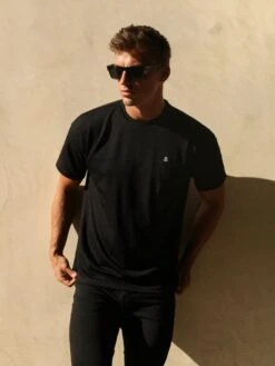 Ceuta Textured Relaxed T-Shirt - Black -Cheap Clothing Store 2283Black 01D