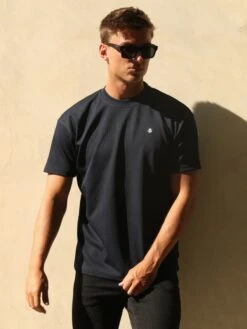 Ceuta Textured Relaxed T-Shirt - Navy