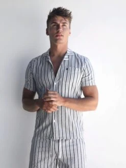 Assisi Stripe Shirt - Navy