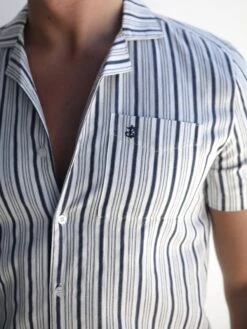 Assisi Stripe Shirt - Navy -Cheap Clothing Store 2290Navy 02D