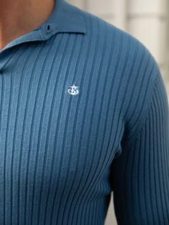 Salisbury Ribbed Polo - Blue -Cheap Clothing Store 2291Blue 06D