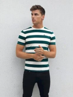 Loano Stripe T-Shirt - Green -Cheap Clothing Store 2376GREEND 3