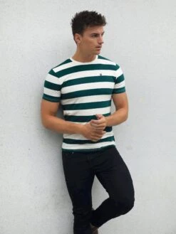 Loano Stripe T-Shirt - Green -Cheap Clothing Store 2376GREEND 4
