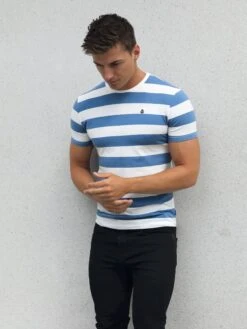 Loano Stripe T-Shirt - Mid Blue -Cheap Clothing Store 2376MIDBLUED 1 192ea91b 49cc 4a80 aaad d793e12e4632
