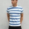 Loano Stripe T-Shirt - Mid Blue 2 Loano Stripe T-Shirt - Mid Blue -Cheap Clothing Store 2376MIDBLUELEADD1