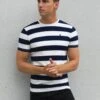 Loano Stripe T-Shirt - Navy -Cheap Clothing Store 2376NAVYLEADD1