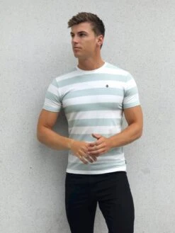 Loano Stripe T-Shirt - Sage -Cheap Clothing Store 2376SAGED 1