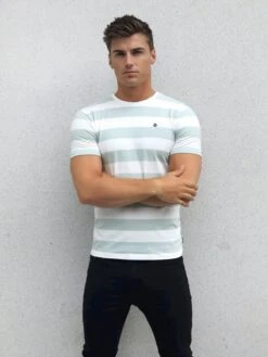 Loano Stripe T-Shirt - Sage -Cheap Clothing Store 2376SAGED 2