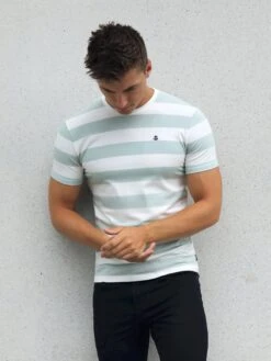 Loano Stripe T-Shirt - Sage -Cheap Clothing Store 2376SAGED 5