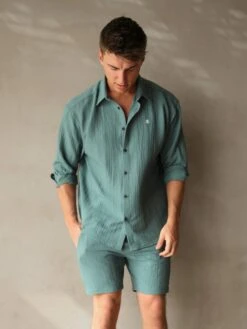 Salvatore Long Sleeve Shirt - Teal 11 Salvatore Long Sleeve Shirt - Teal -Cheap Clothing Store 2385Teal 01D