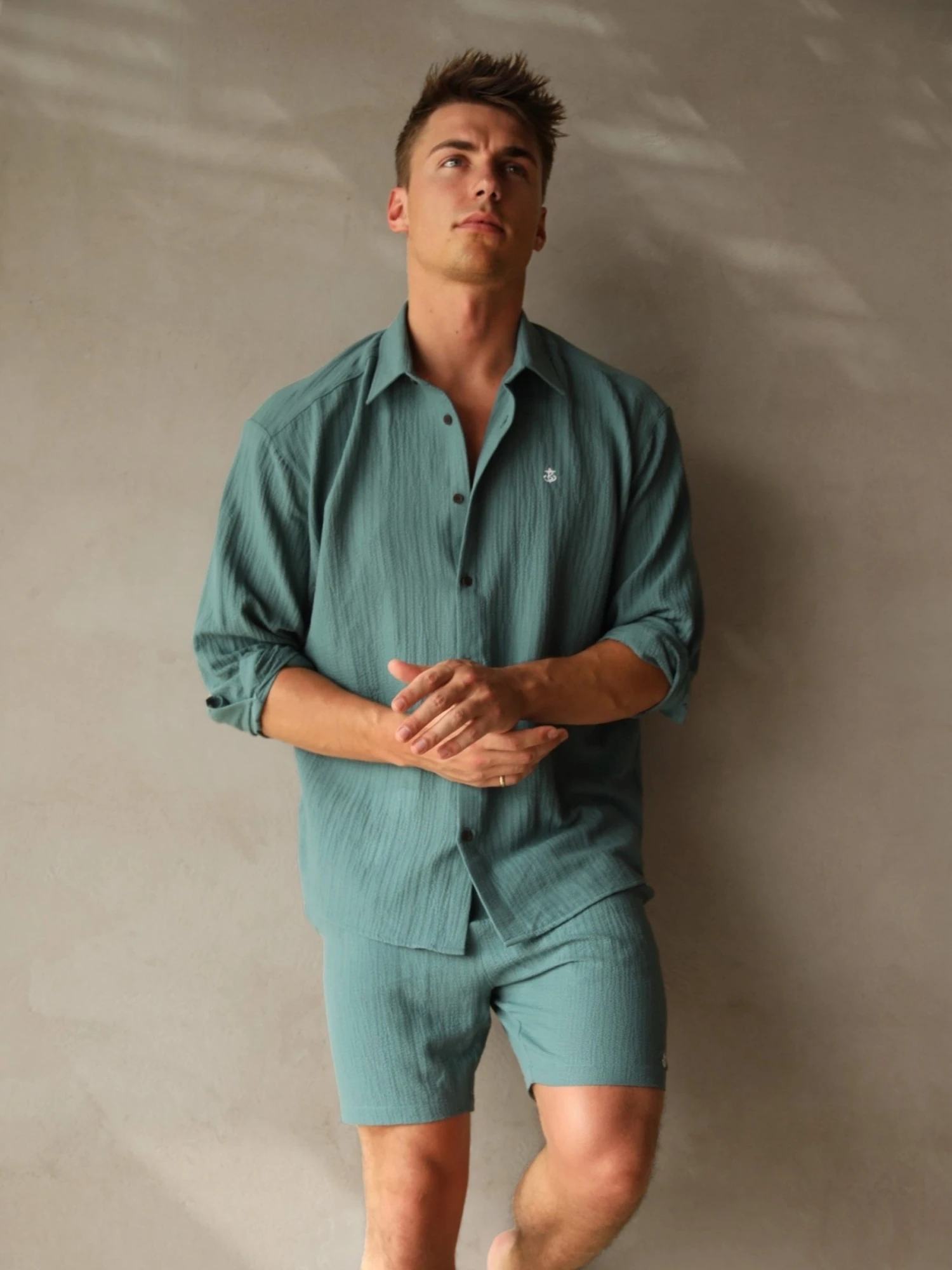 Salvatore Long Sleeve Shirt - Teal 4 Salvatore Long Sleeve Shirt - Teal - Image 2