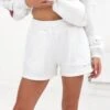 Isabel Jogger Shorts - Marl White And Rust Red -Cheap Clothing Store 2542MarlWhite Rust 08LEADD