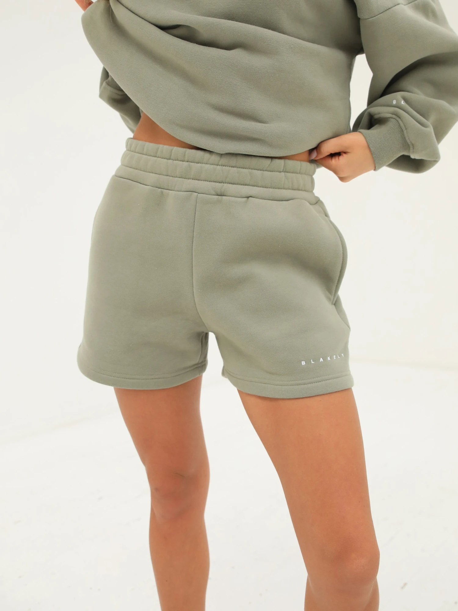 Isabel Jogger Shorts - Olive 3 Isabel Jogger Shorts - Olive