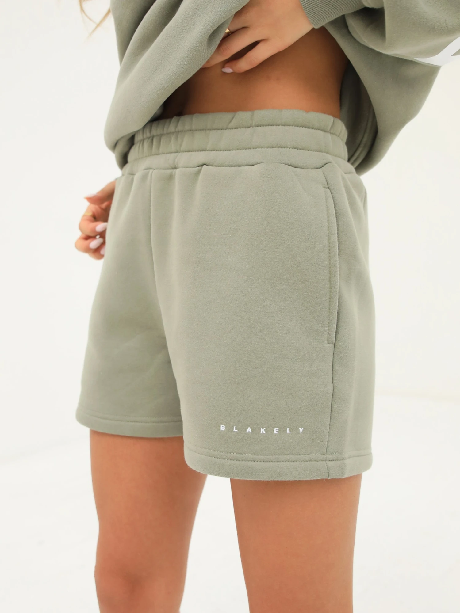 Isabel Jogger Shorts - Olive 4 Isabel Jogger Shorts - Olive - Image 2
