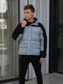 Tampa Puffer Coat - Grey -Cheap Clothing Store 2554DustyBlue02D