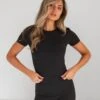 Alessia Cropped T-Shirt - Black -Cheap Clothing Store 2573 2BlackLEADD