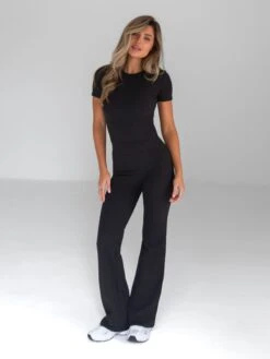 Alessia Cropped T-Shirt - Black -Cheap Clothing Store 2573 2Black 04D