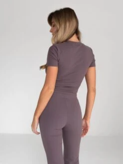 Alessia Cropped T-Shirt - Mocha 13 Alessia Cropped T-Shirt - Mocha -Cheap Clothing Store 2573 2Brown 02D