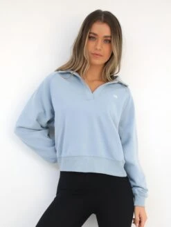 Initial V-Neck Jumper - Light Blue