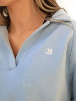 Initial V-Neck Jumper - Light Blue -Cheap Clothing Store 2578LightBlue 02D