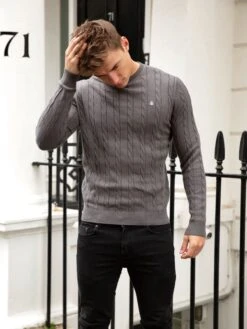 Burley Knitted Jumper - Grey 10 Burley Knitted Jumper - Grey -Cheap Clothing Store 2638Grey 03D