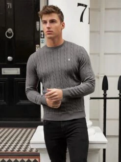 Burley Knitted Jumper - Grey 13 Burley Knitted Jumper - Grey -Cheap Clothing Store 2638Grey 06D