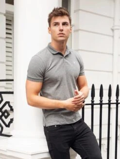 Burton Marl Polo Shirt - Grey -Cheap Clothing Store 2641MarlDarkGrey 01D