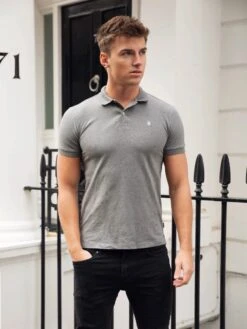 Burton Marl Polo Shirt - Grey -Cheap Clothing Store 2641MarlDarkGrey 03D