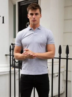 Burton Marl Polo Shirt - Marl Grey -Cheap Clothing Store 2641MarlGrey 02D