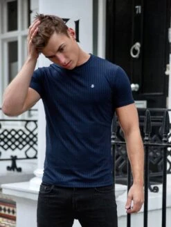 Salford Slim T-Shirt - Navy -Cheap Clothing Store 2706Navy 02D