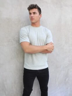 Soft Textured T-Shirt - Light Sage -Cheap Clothing Store 2713SageGreen 04D