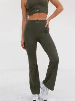 Soft Sculpt Wide Leg Leggings - Khaki Green -Cheap Clothing Store 2741Khaki 07D