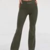 Soft Sculpt Wide Leg Leggings - Khaki Green -Cheap Clothing Store 2741Khaki 09D