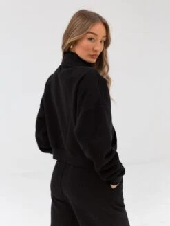 Everyday 1/4 Zip Jumper - Black -Cheap Clothing Store 2760 ZIP BLACK03D