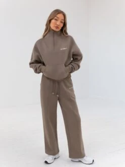 Everyday 1/4 Zip Jumper - Brown -Cheap Clothing Store 2760 ZIP BROWN 06D