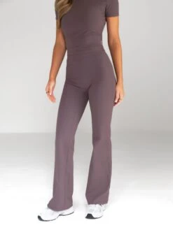 Alessia Flared Trousers - Mocha -Cheap Clothing Store 2761 2Brown 02D