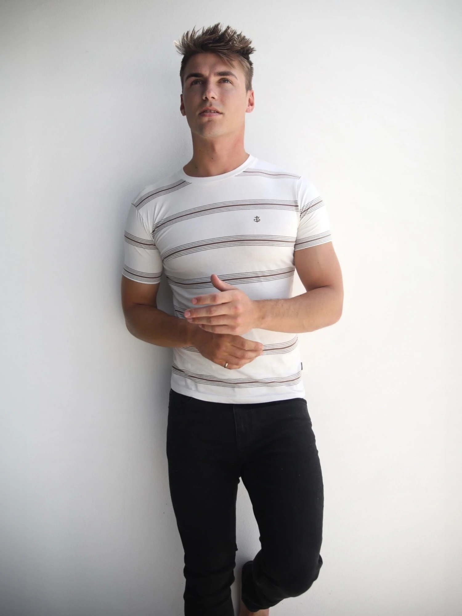 Marcello Stripe T-Shirt - White 5 Marcello Stripe T-Shirt - White - Image 3