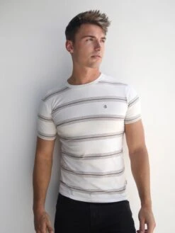 Marcello Stripe T-Shirt - White 11 Marcello Stripe T-Shirt - White -Cheap Clothing Store 2789White 03D