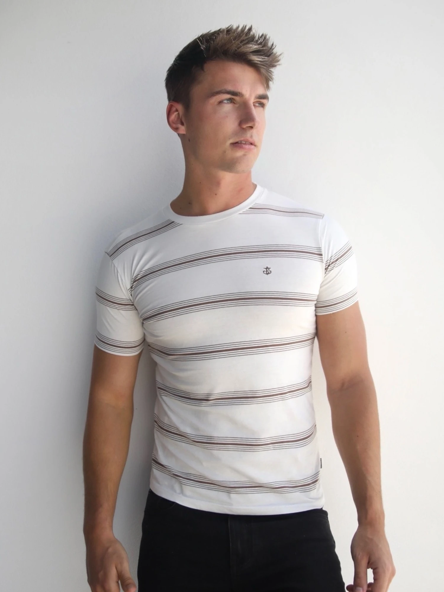 Marcello Stripe T-Shirt - White 6 Marcello Stripe T-Shirt - White - Image 4
