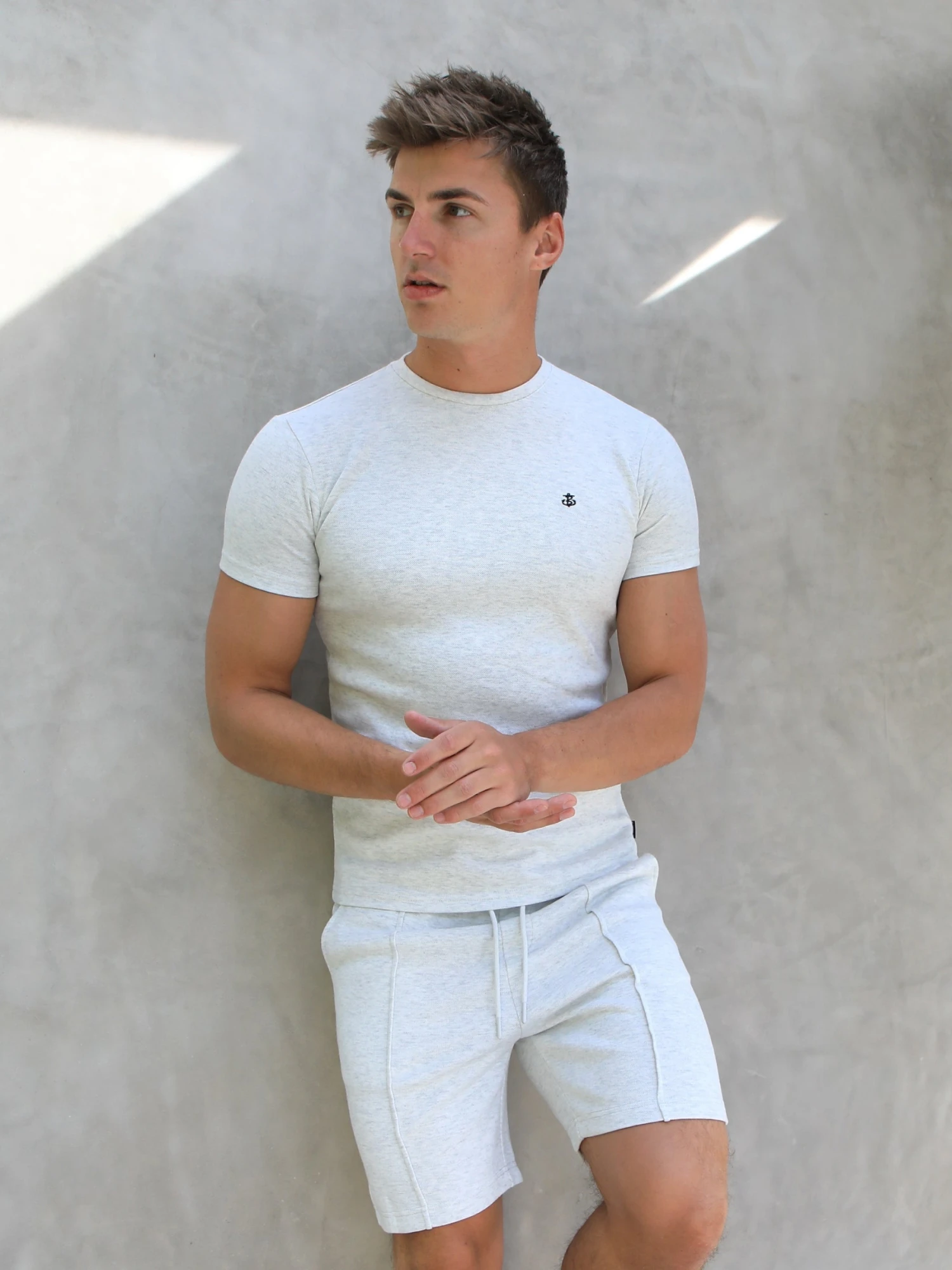 Verona Slim T-Shirt - Marl White 5 Verona Slim T-Shirt - Marl White - Image 3
