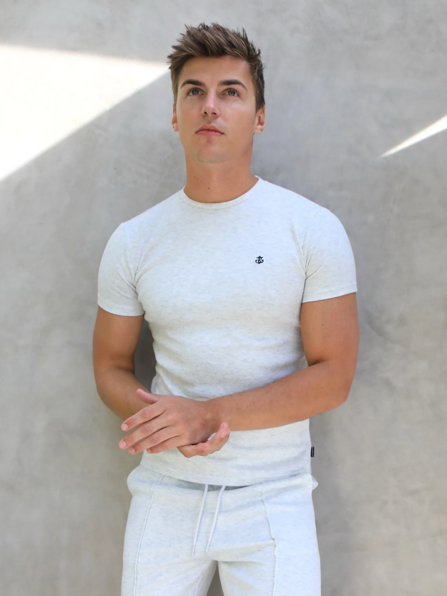 Verona Slim T-Shirt - Marl White 3 Verona Slim T-Shirt - Marl White