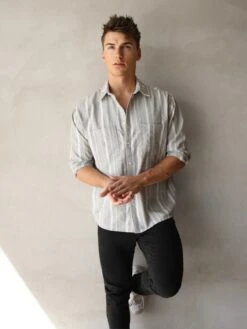 Rialto Stripe Shirt - Grey -Cheap Clothing Store 2811Grey 01D