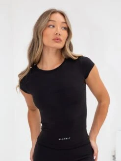 Series Cropped T-Shirt - Black -Cheap Clothing Store 2813Black 03D