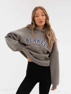 Varsity Oversized Hoodie - Safari Green -Cheap Clothing Store 2829BARWNeutralGrey 06D