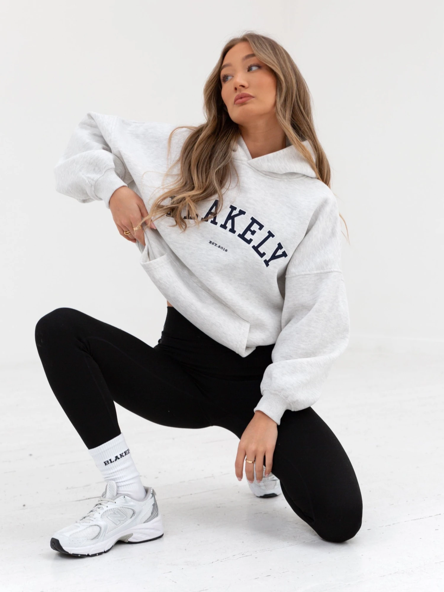Varsity Oversized Hoodie - Marl White 8 Varsity Oversized Hoodie - Marl White - Image 6