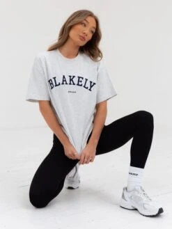 Varsity Oversized T-Shirt - Marl White -Cheap Clothing Store 2830VARWGrey 01D 1