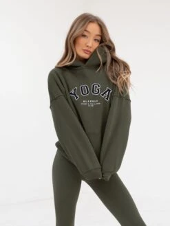 Yoga Oversized Hoodie - Khaki Green -Cheap Clothing Store 2831Khaki 02D