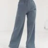 Varsity Wide Leg Sweatpants - Blue -Cheap Clothing Store 2848VARW BlueD 2