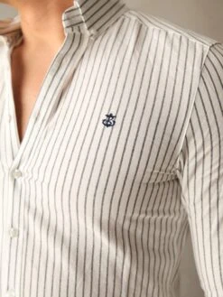 Modena Stripe Shirt - White -Cheap Clothing Store 2863White 03D